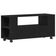 vidaXL fekete tölgy szerelt fa TV-szekrény kerekekkel 102x34,5x43 cm (862479) bútor