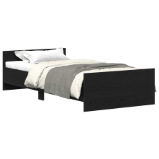 vidaXL fekete tölgy színű szerelt fa ágykeret matrac nélkül 75x190 cm (862312) ágy és ágykellék