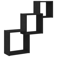 vidaXL fekete tölgy színű szerelt fa fali kocka polcok 68x15x68 cm (862410) bútor