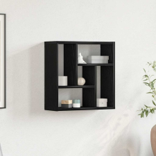 vidaXL fekete tölgy színű szerelt fa fali polc 45x16x45 cm bútor