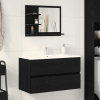 vidaXL Fekete tölgy színű szerelt fa fürdőszobai tükör 60x10,5x45 cm