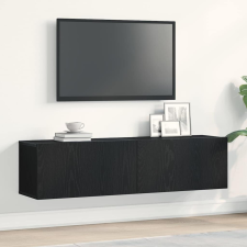 vidaXL fekete tölgy színű szerelt fa TV-szekrény 120x30x30,5 cm bútor