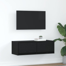 vidaXL fekete tölgy színű szerelt fa TV-szekrény 80x31x25,5 cm bútor