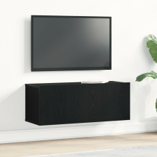 vidaXL Fekete Tölgy TV Állvány 80x30x30 cm Műanyag Fából készült bútor