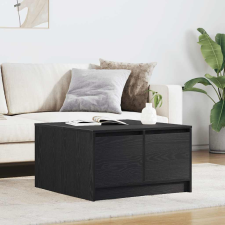 vidaXL fekete tölgyfa dohányzóasztal fiókokkal 70,5x70x40 cm bútor