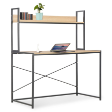 vidaXL fekete-tölgyszínű számítógépasztal 120 x 60 x 138 cm íróasztal
