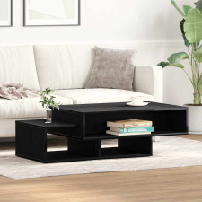 vidaXL fekete tölgyszínű szerelt fa dohányzóasztal 105x55x32 cm bútor