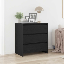 vidaXL fekete tölgyszínű szerelt fa tálalószekrény 70x41x75 cm bútor