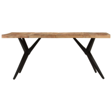 vidaXL fekete tömör akácfa étkezőasztal 180 x 90 x 77 cm  (351642) bútor