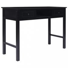vidaXL Fekete tömör császárfa íróasztal 108 x 45 x 76 cm íróasztal