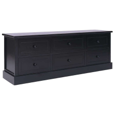 vidaXL fekete tömör császárfa TV-szekrény 108 x 30 x 40 cm bútor