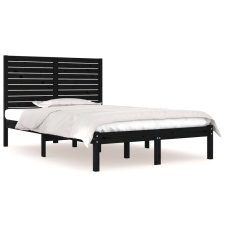 vidaXL fekete tömör fa ágykeret 135 x 190 cm (4FT6 Double) (3104587) ágy és ágykellék