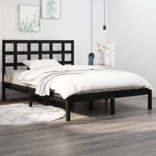 vidaXL fekete tömör fa ágykeret 140 x 190 cm ágy és ágykellék
