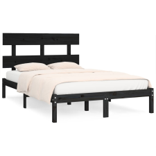 vidaXL fekete tömör fa ágykeret 200 x 200 cm (3104697) ágy és ágykellék