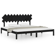 vidaXL fekete tömör fa ágykeret 200 x 200 cm (3104892) ágy és ágykellék