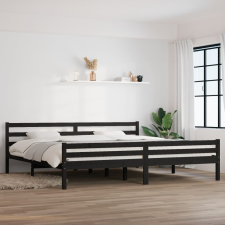 vidaXL fekete tömör fa ágykeret 200x200 cm ágy és ágykellék