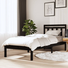 vidaXL fekete tömör fa ágykeret 75 x 190 cm (2FT6 Small Single) ágy és ágykellék
