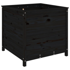 vidaXL fekete tömör fenyő kerti növénytartó 82,5x82,5x78 cm (825307) kerti tárolás