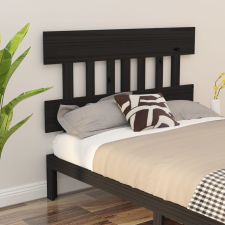 vidaXL fekete tömör fenyőfa ágyfejtámla 143,5x3x81 cm ágy és ágykellék
