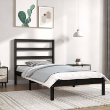 vidaXL fekete tömör fenyőfa ágykeret 100 x 200 cm ágy és ágykellék