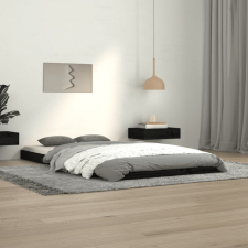 vidaXL Fekete tömör fenyőfa ágykeret 100 x 200 cm ágy és ágykellék