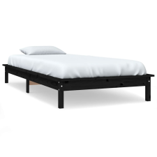 vidaXL fekete tömör fenyőfa ágykeret 100 x 200 cm (820535) ágy és ágykellék