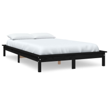 vidaXL fekete tömör fenyőfa ágykeret 120 x 200 cm (820540) ágy és ágykellék