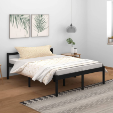 vidaXL fekete tömör fenyőfa ágykeret 150 x 200 cm (5FT King) ágy és ágykellék