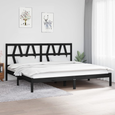 vidaXL fekete tömör fenyőfa ágykeret 200 x 200 cm ágy és ágykellék