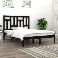 vidaXL fekete tömör fenyőfa ágykeret 200 x 200 cm ágy és ágykellék