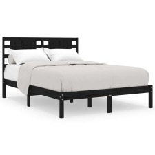 vidaXL fekete tömör fenyőfa ágykeret 200 x 200 cm (3104242) ágy és ágykellék