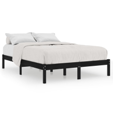 vidaXL fekete tömör fenyőfa ágykeret 200 x 200 cm (810041) ágy és ágykellék