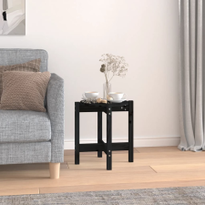 vidaXL fekete tömör fenyőfa dohányzóasztal Ø 42,5 x 45 cm bútor