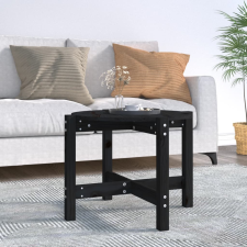 vidaXL fekete tömör fenyőfa dohányzóasztal Ø 62,5 x 45 cm bútor