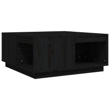 vidaXL fekete tömör fenyőfa dohányzóasztal 80x81x36,5 cm (814528) bútor