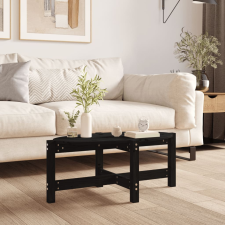 vidaXL fekete tömör fenyőfa dohányzóasztal 87 x 48 x 35 cm bútor