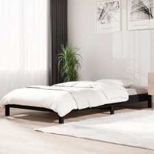 vidaXL fekete tömör fenyőfa egymásra rakható ágy 90x190 cm ágy és ágykellék