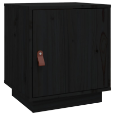 vidaXL fekete tömör fenyőfa éjjeliszekrény 40 x 34 x 45 cm (818283) bútor