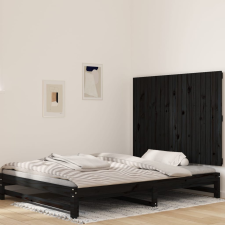 vidaXL fekete tömör fenyőfa fali fejtámla 127,5 x 3 x 90 cm ágy és ágykellék