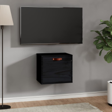 vidaXL Fekete tömör fenyőfa faliszekrény 40 x 30 x 35 cm bútor