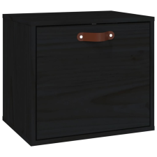 vidaXL fekete tömör fenyőfa faliszekrény 40 x 30 x 35 cm (818349) bútor