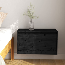 vidaXL fekete tömör fenyőfa faliszekrény 60 x 30 x 35 cm bútor