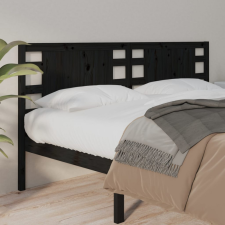 vidaXL fekete tömör fenyőfa fejtámla 126x4x100 cm ágy és ágykellék