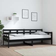 vidaXL fekete tömör fenyőfa kanapéágy 80 x 200 cm ágy és ágykellék