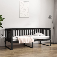 vidaXL fekete tömör fenyőfa kanapéágy 90 x 190 cm ágy és ágykellék