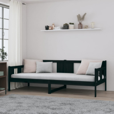 vidaXL fekete tömör fenyőfa kanapéágy 90 x 200 cm ágy és ágykellék