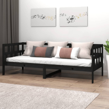 vidaXL fekete tömör fenyőfa kanapéágy 90x200 cm ágy és ágykellék