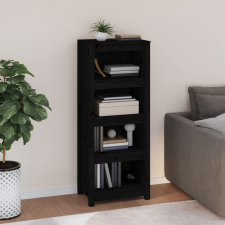 vidaXL fekete tömör fenyőfa könyvszekrény 50x35x125,5 cm bútor