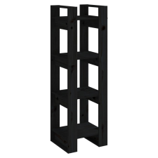 vidaXL fekete tömör fenyőfa könyvszekrény/térelválasztó 41x35x125 cm (813868) bútor