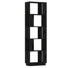 vidaXL fekete tömör fenyőfa könyvszekrény/térelválasztó 51x25x163,5 cm (814048) bútor